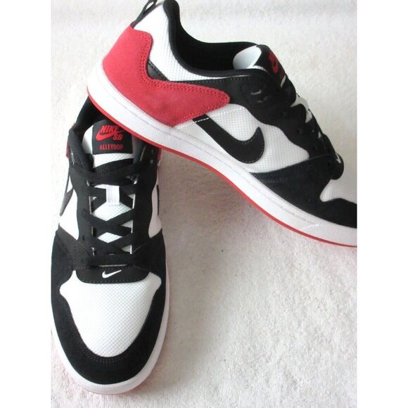 Nike Men's SB Alleyoop Classic Skate Shoes White Black University Red Sizes NIB - Picture 4 of 5